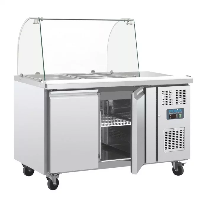 Polar U-Series Double Door Refrigerated Gastronorm Saladette Counter - Image 3
