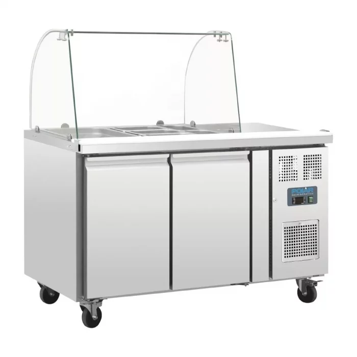 Polar U-Series Double Door Refrigerated Gastronorm Saladette Counter - Image 1