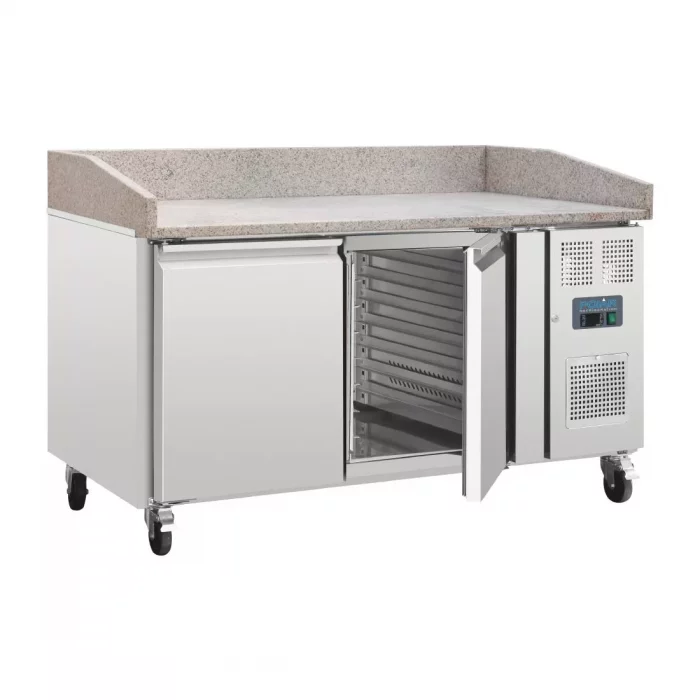 Polar U-Series Double Door Pizza Counter with Granite Top - Image 3