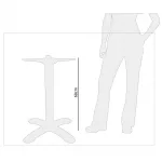 Bolero Brushed Aluminium Four Leg Table Base - Image 2