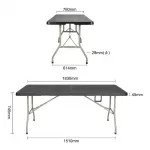 Bolero Rectangular Centre Folding Utility Table Black 6ft (Single) - Image 5