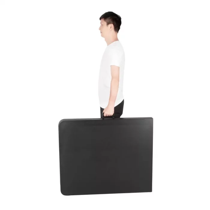 Bolero Rectangular Centre Folding Utility Table Black 6ft (Single) - Image 6