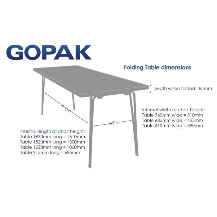 Gopak Contour Folding Table Oak 6ft - Image 4
