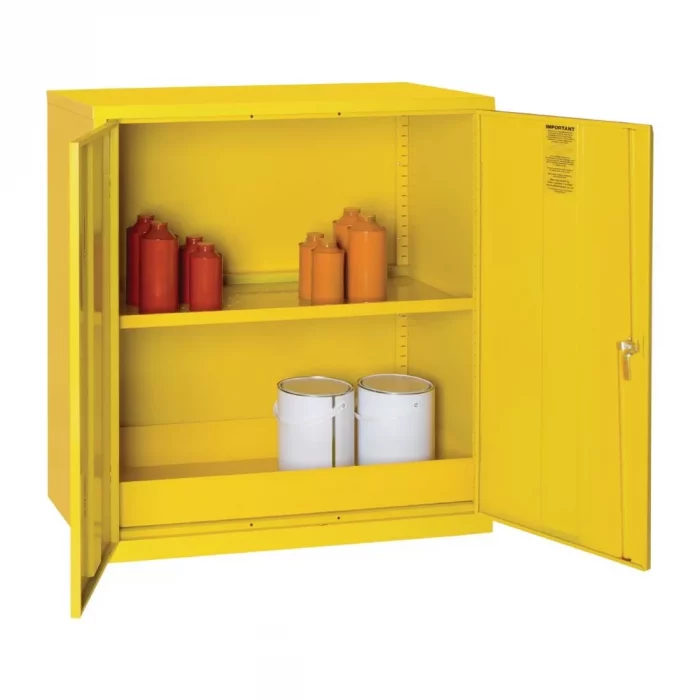Hazardous Substance Cabinet Double Door Yellow 30Ltr - Image 2