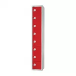 Elite Eight Door Padlock Locker Red
