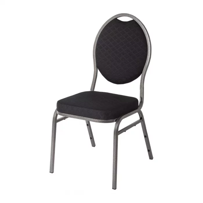 Bolero Oval Back Banquet Chairs Grey & Black (Pack of 4) - Image 3
