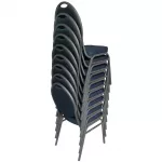 Bolero Oval Back Banquet Chairs Grey & Black (Pack of 4) - Image 4