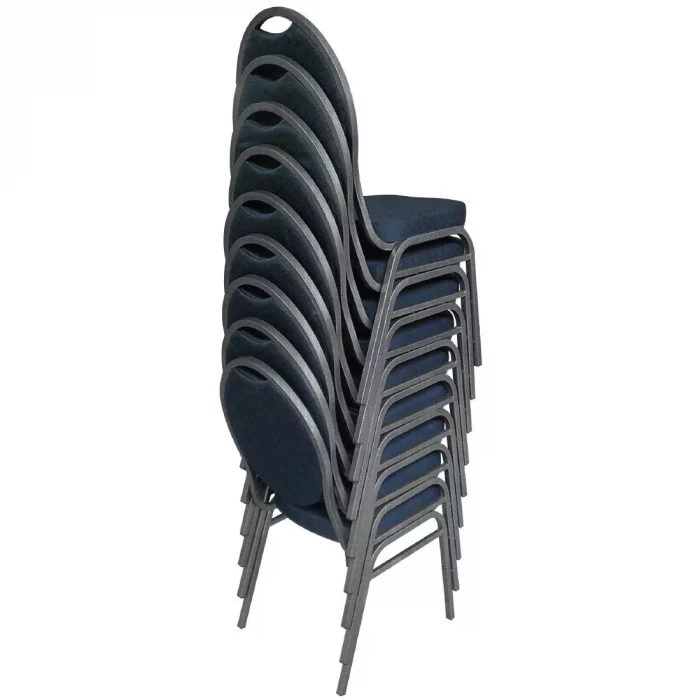 Bolero Oval Back Banquet Chairs Grey & Black (Pack of 4) - Image 4