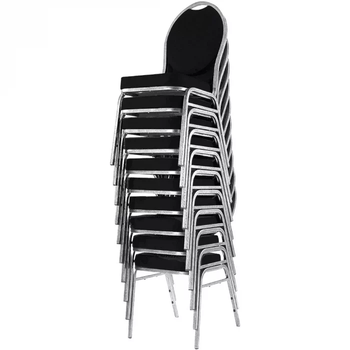 Bolero Oval Back Banquet Chairs Grey & Black (Pack of 4) - Image 2