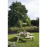 Rowlinson Round Wooden Picnic Table 6.5ft - Image 3