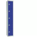 Elite Five Door Padlock Locker with Sloping Top Blue