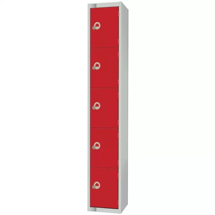 Elite Five Door Electronic Combination Locker Red - Image 1