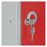 Elite Five Door Camlock Locker with Sloping Top Red - Image 2