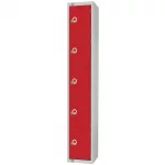 Elite Five Door Padlock Locker Red