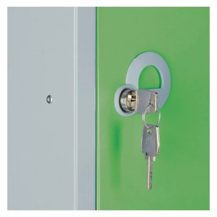 Elite Five Door Camlock Locker with Sloping Top Green - Image 2