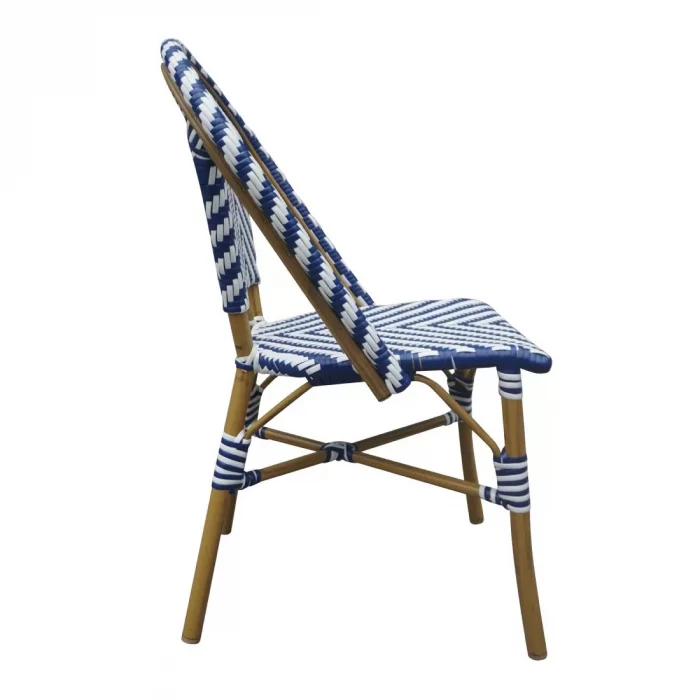 Bolero Parisian Style Rattan Side Chair Blue (Pack of 2) - Image 4