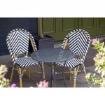 Bolero Round Steel Patterned Bistro Table Grey 600mm - Image 2