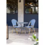 Bolero Round Steel Patterned Bistro Table Grey 600mm - Image 3