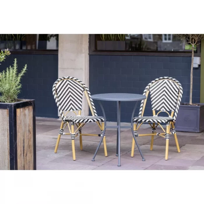 Bolero Parisian Style Rattan Side Chair Black (Pack of 2) - Image 3