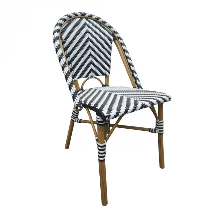Bolero Parisian Style Rattan Side Chair Black (Pack of 2) - Image 1