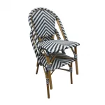 Bolero Parisian Style Rattan Side Chair Black (Pack of 2) - Image 8