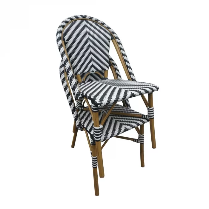 Bolero Parisian Style Rattan Side Chair Black (Pack of 2) - Image 8
