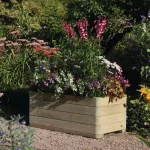Rowlinson Marberry Layer Planter Rectangular Natural Timber 100cm - Image 4