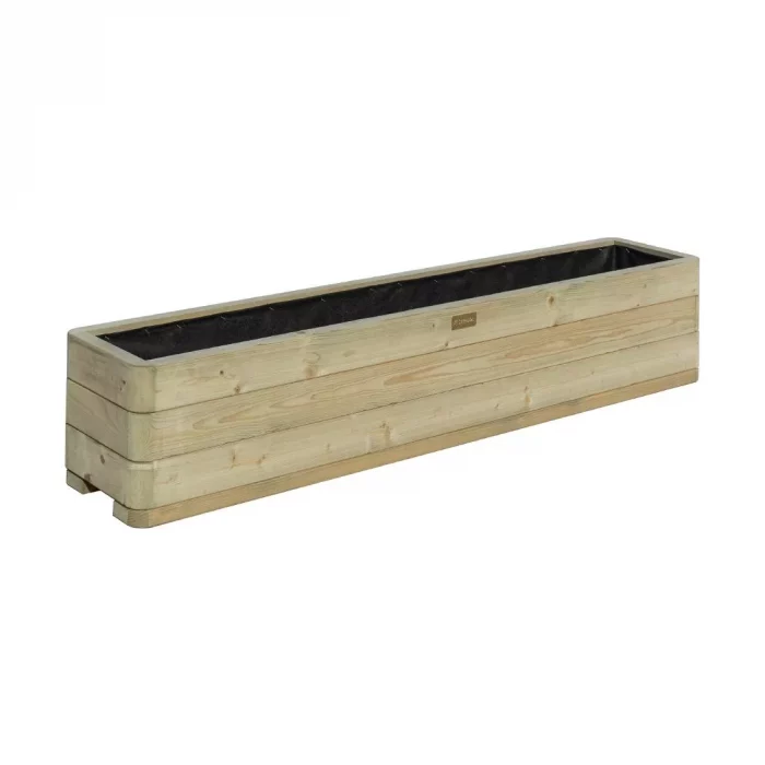 Rowlinson Marberry Layer Rectangular Wooden Planter 150cm - Image 1