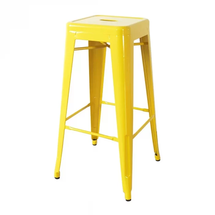 Bolero Bistro Yellow Steel High Stool (Pack of 4) - Image 1
