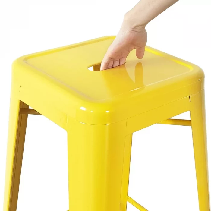 Bolero Bistro Yellow Steel High Stool (Pack of 4) - Image 3