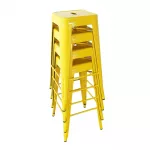 Bolero Bistro Yellow Steel High Stool (Pack of 4) - Image 4
