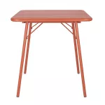 Bolero Amalfi Slatted Square Steel Folding Table Terracotta 700mm - Image 5
