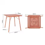 Bolero Amalfi Slatted Square Steel Folding Table Terracotta 700mm - Image 8