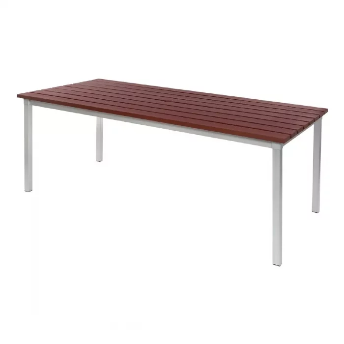 Enviro Outdoor Walnut Effect Faux Wood Table 1800mm - Image 1