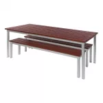 Enviro Outdoor Walnut Effect Faux Wood Table 1800mm - Image 2