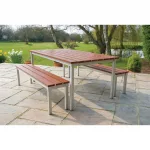 Enviro Outdoor Walnut Effect Faux Wood Table 1800mm - Image 3