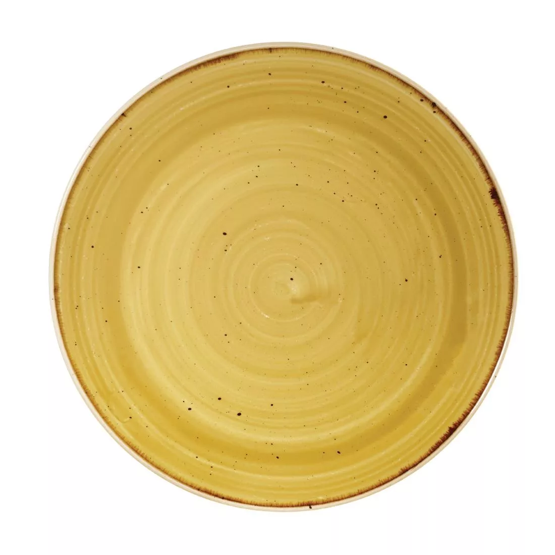 cn312_churchill.jpg Churchill Stonecast Round Coupe Plates Mustard Seed Yellow 165mm - Image 1