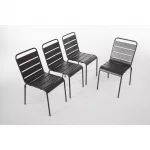 Bolero Amalfi Slatted Steel Side Chairs Grey (Pack of 4) - Image 5