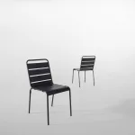 Bolero Amalfi Slatted Steel Side Chairs Grey (Pack of 4) - Image 6