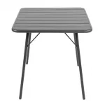 Bolero Amalfi Slatted Square Steel Folding Table Grey 700mm - Image 4