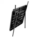 Bolero Amalfi Slatted Square Steel Folding Table Black 700mm - Image 5