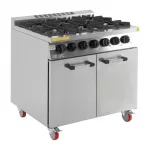 Buffalo 6 Burner Gas Oven Range with Castors - Image 2