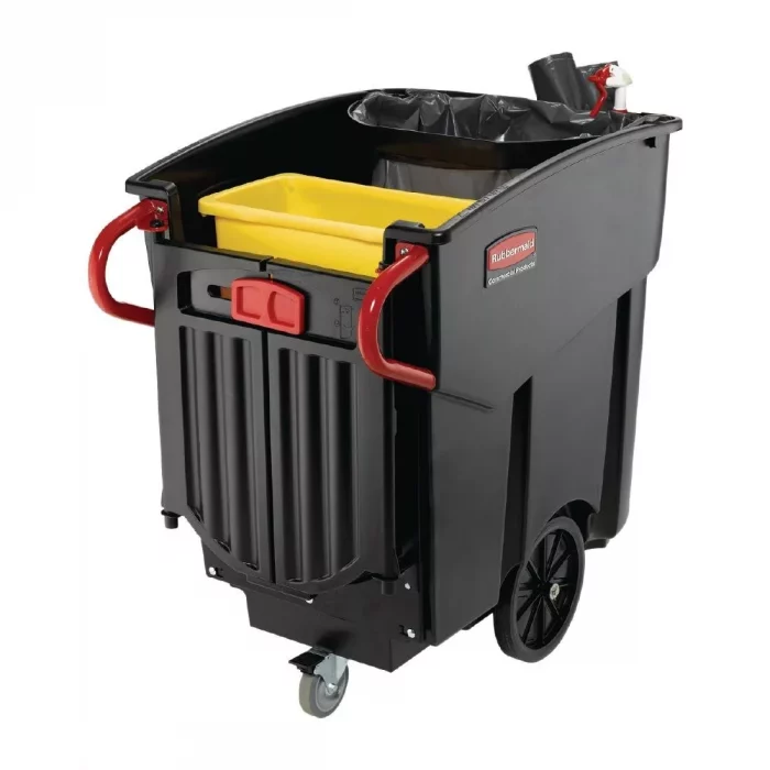 Rubbermaid Mega Brute Mobile Waste Collector Black 450Ltr - Image 1