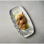 Churchill Kintsugi Accents Quartz Black Chefs Oblong Plate 352 x187mm (Pack of 6) - Image 2
