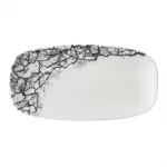 Churchill Kintsugi Accents Quartz Black Chefs Oblong Plate 298 x 152mm (Pack of 12)