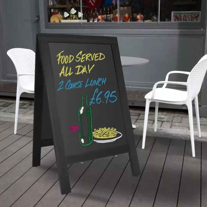 Olympia Pavement Board Black Wooden Frame 700x1200mm - Image 6