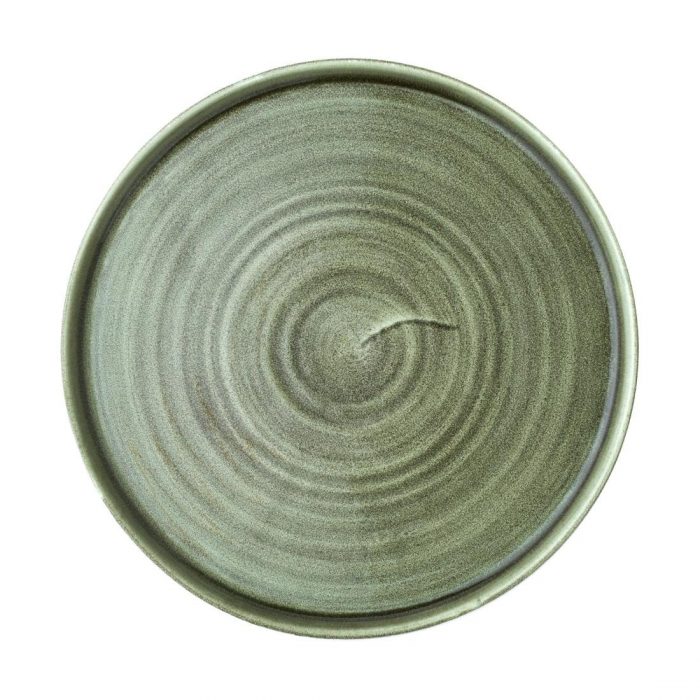 Churchill Stonecast Patina Walled Plates Green 260mm (Pack of 6) - Image 1