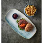Churchill Homespun Accents Aquamarine Oblong Plates 296X152mm (Pack of 12) - Image 2