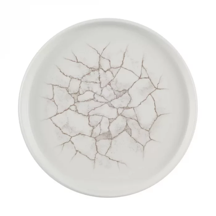 Churchill Studio Prints Kintsugi Agate Walled Plates Grey 220mm (Pack of 6) - Image 1