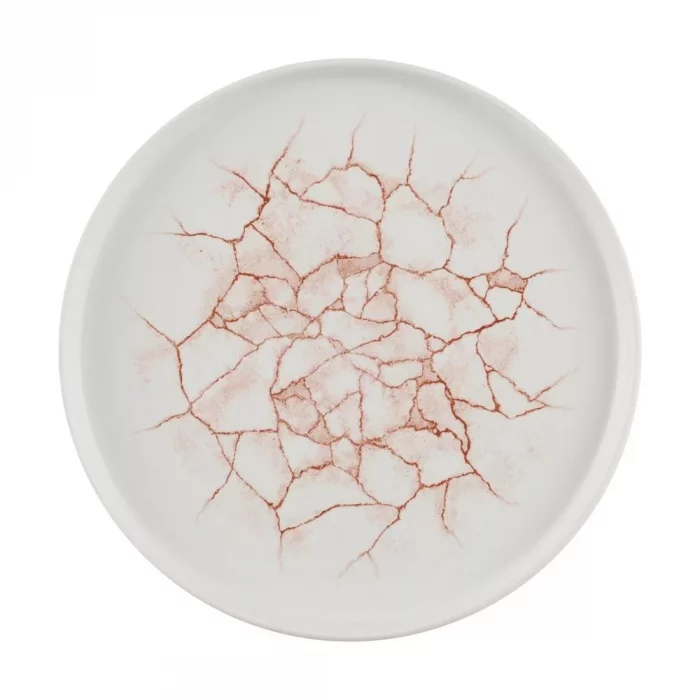 Churchill Studio Prints Kintsugi Walled Plates Coral 260mm (Pack of 6) - Image 1